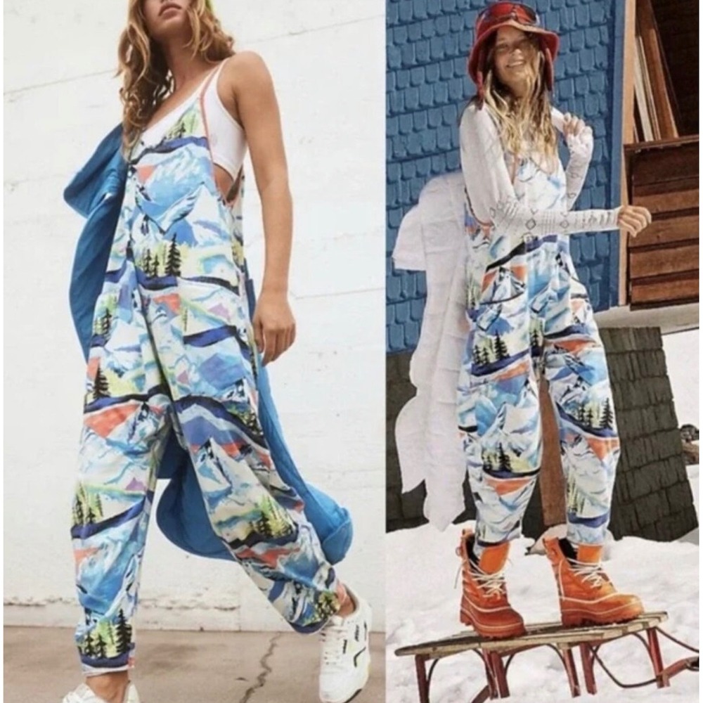 Free People Movement Hot Shot Onesie Skinic Route Apres Combo Sz L Travel Comfy